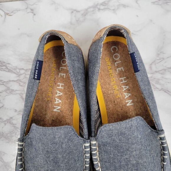 Cole Haan Cloudfeel Weekender Slip-On Canvas Sneakers Blue Chambray - Picture 3 of 9